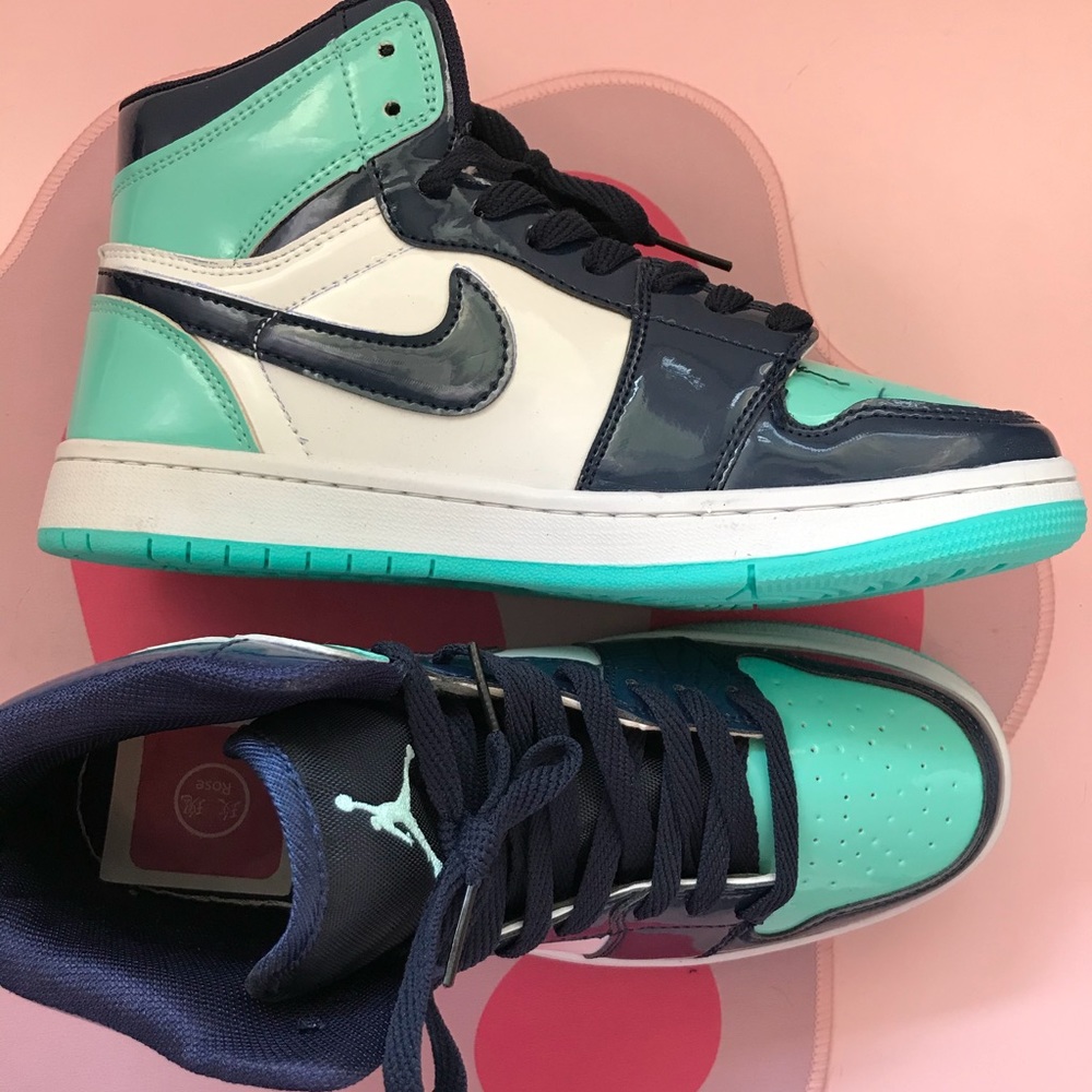 Patent leather Nike high tops